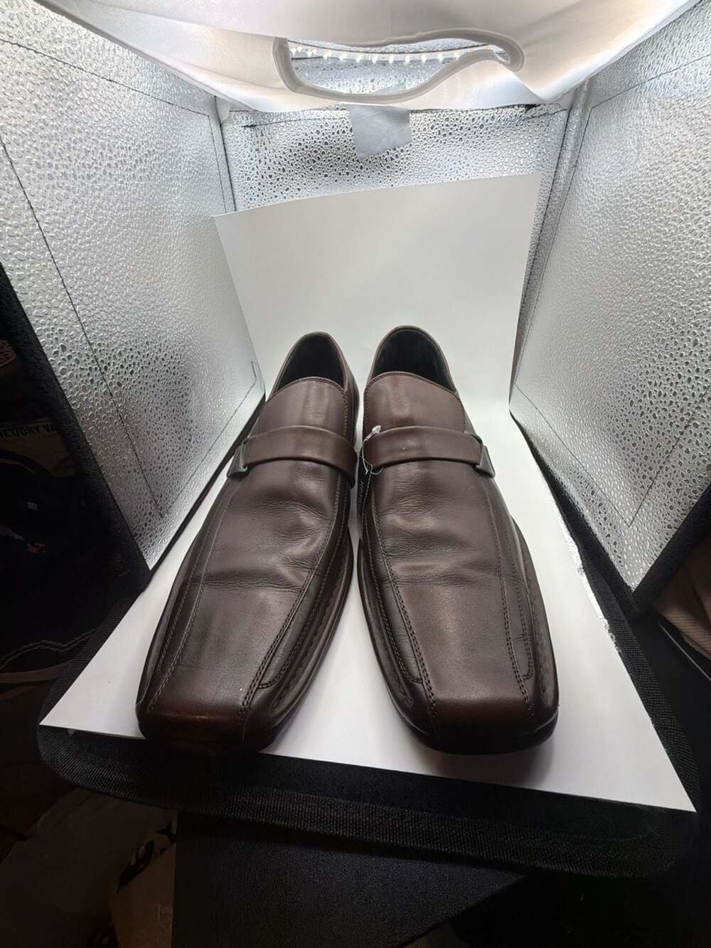 Kenneth Cole New York Men's Brown Leather Square Toe Bit Loafers